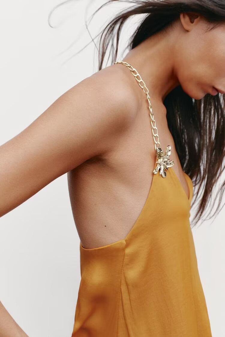 Women Clothing Accessories Satin Texture Midi Dress