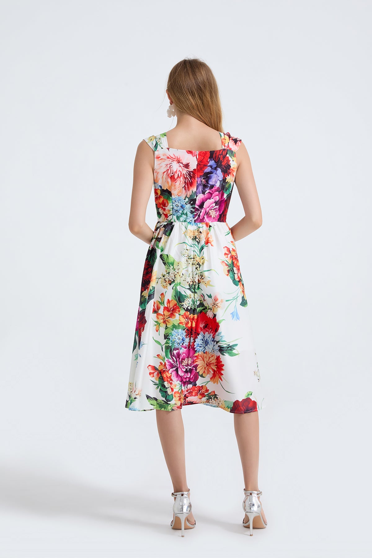 Robe d'été cintrée pour femme, coupe trapèze