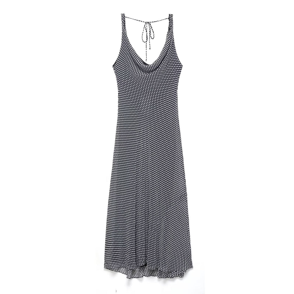 Homemade Women Clothing Series Polka Dot Midi Dress