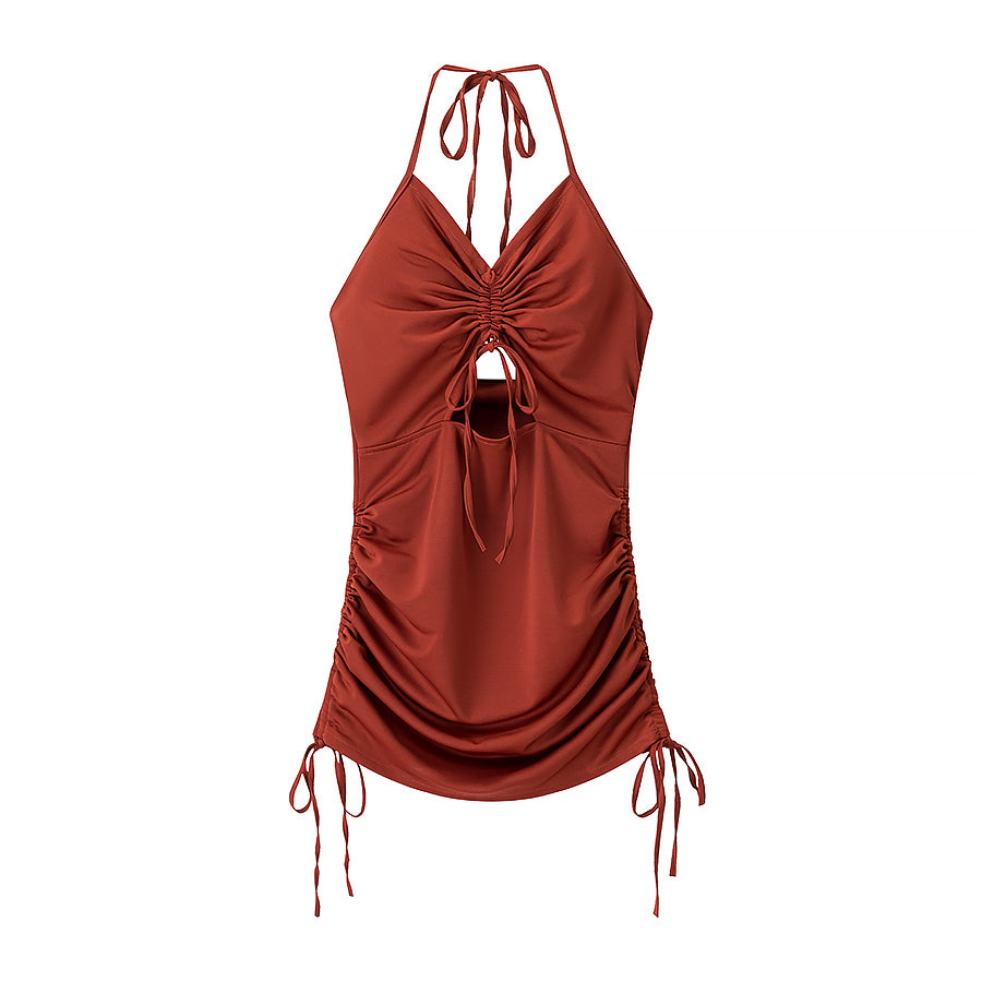 Vestido de encaje con cordón para mujer