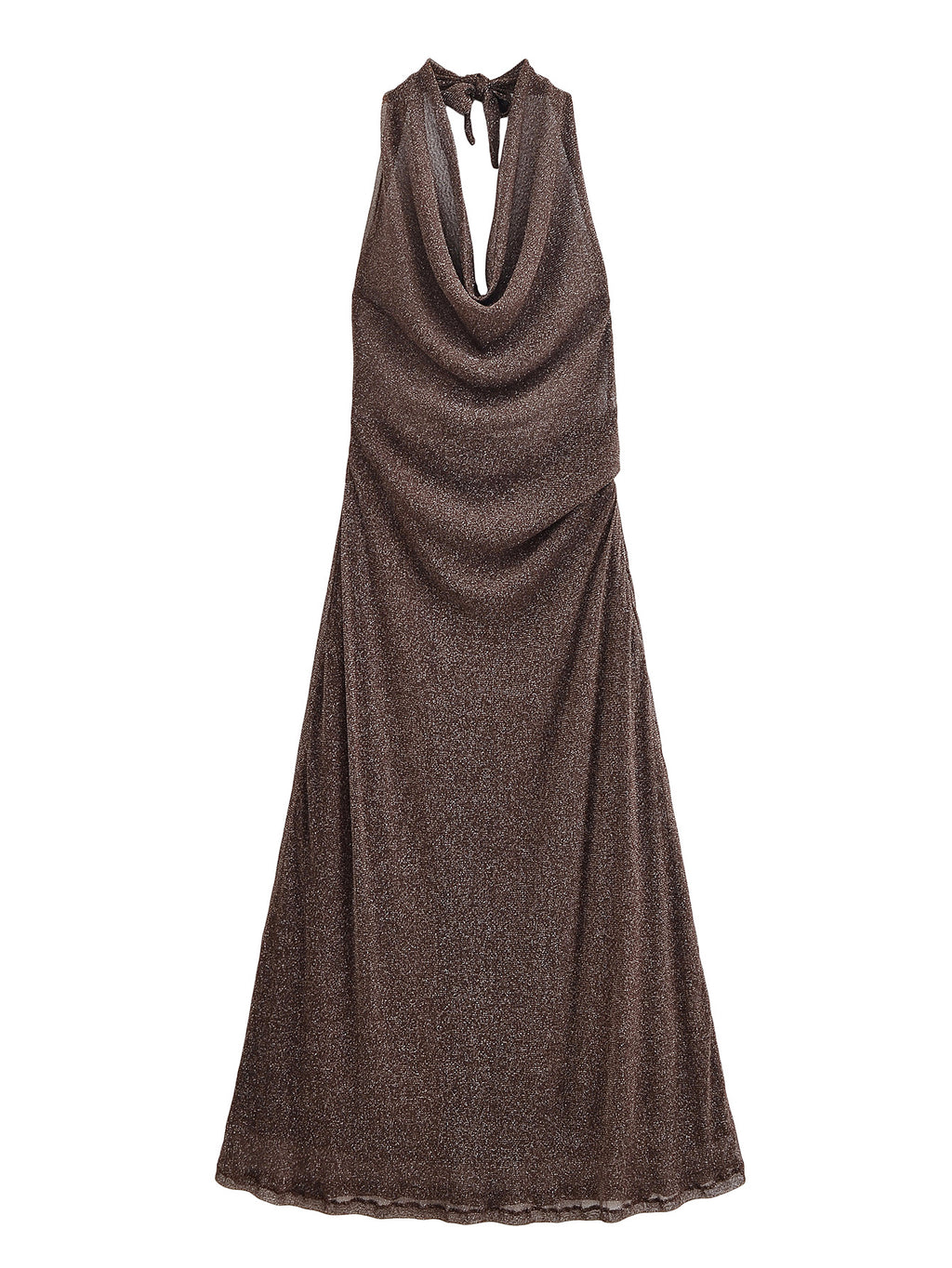Robe métallisée dos nu pour femme, automne