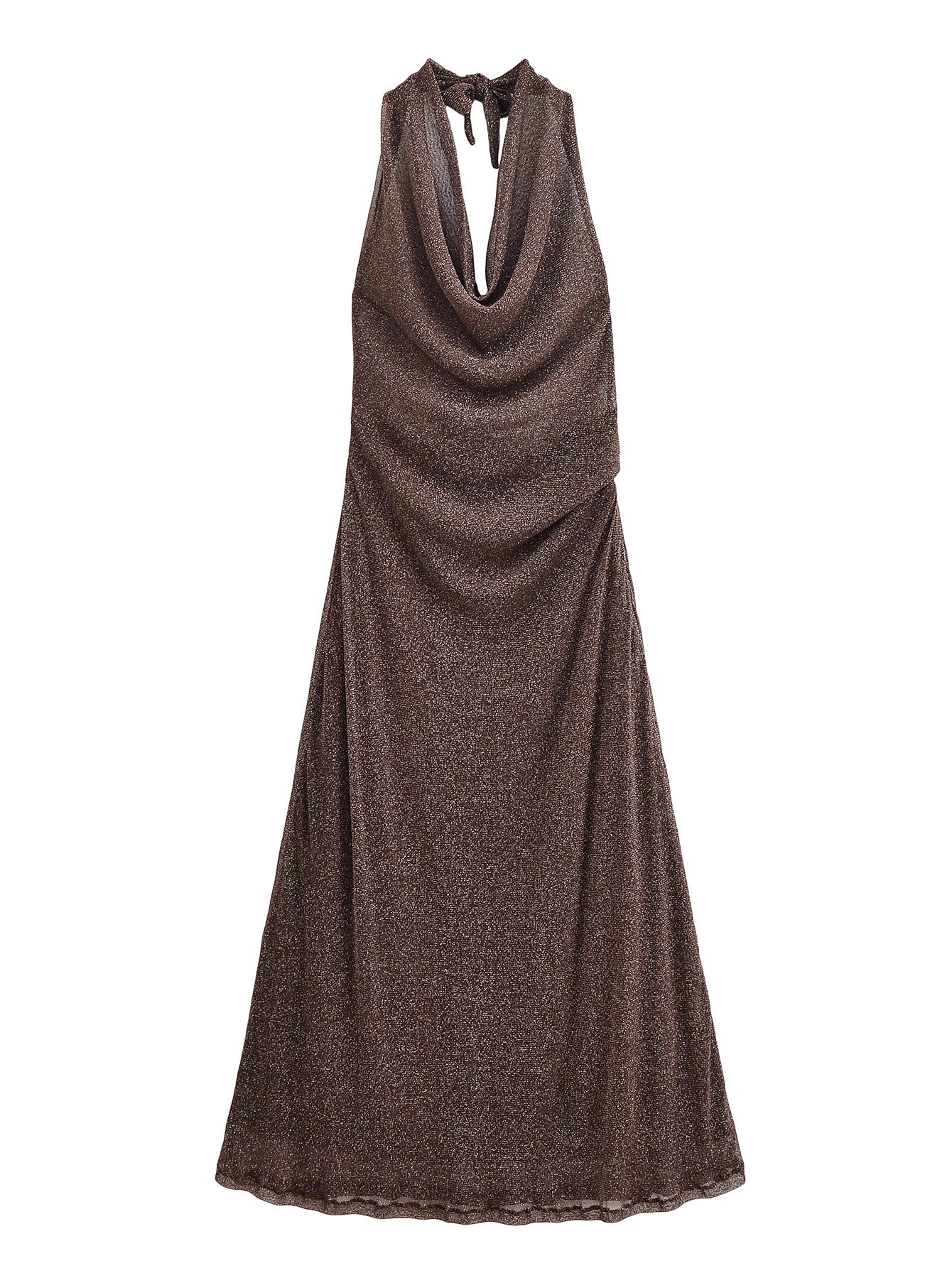 Robe métallisée dos nu pour femme, automne