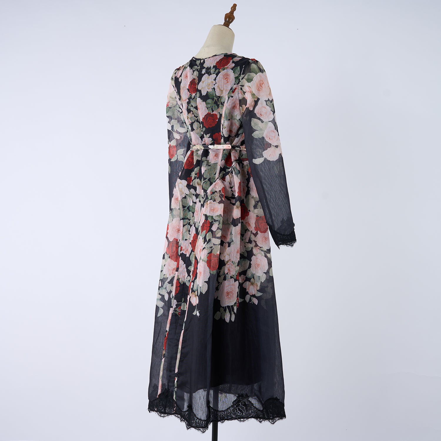 Vestido de verano y otoño de manga larga con estampado para mujer