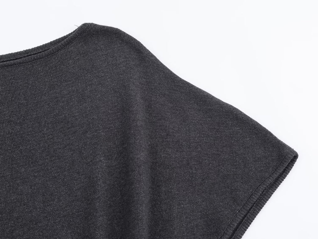 Vestido de punto de longitud media para mujer con cinturón