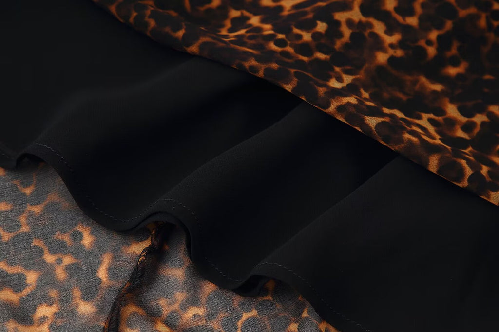 Women Clothing Autumn Lightly Mature Animal Print Midi Strap Dress