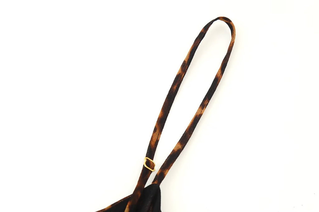 Women Clothing Autumn Lightly Mature Animal Print Midi Strap Dress