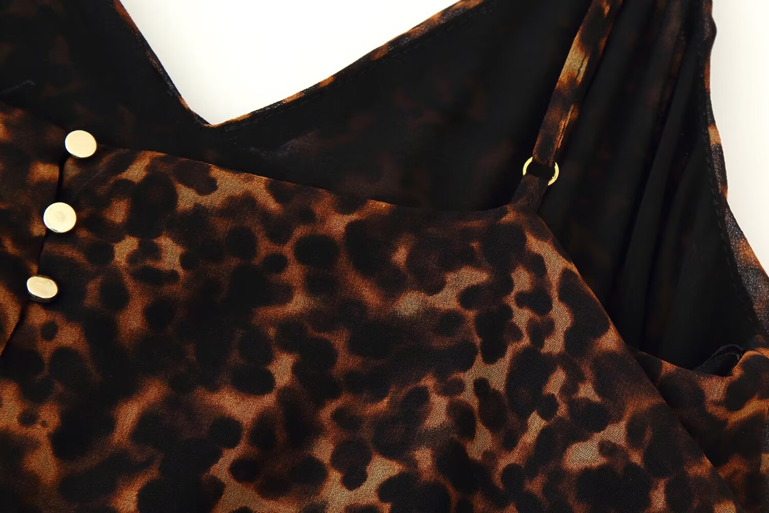 Women Clothing Autumn Lightly Mature Animal Print Midi Strap Dress