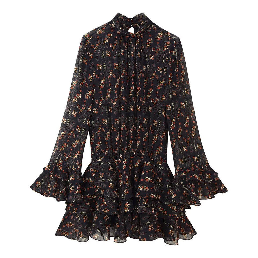 Robe en seersucker à imprimé floral western pour femme