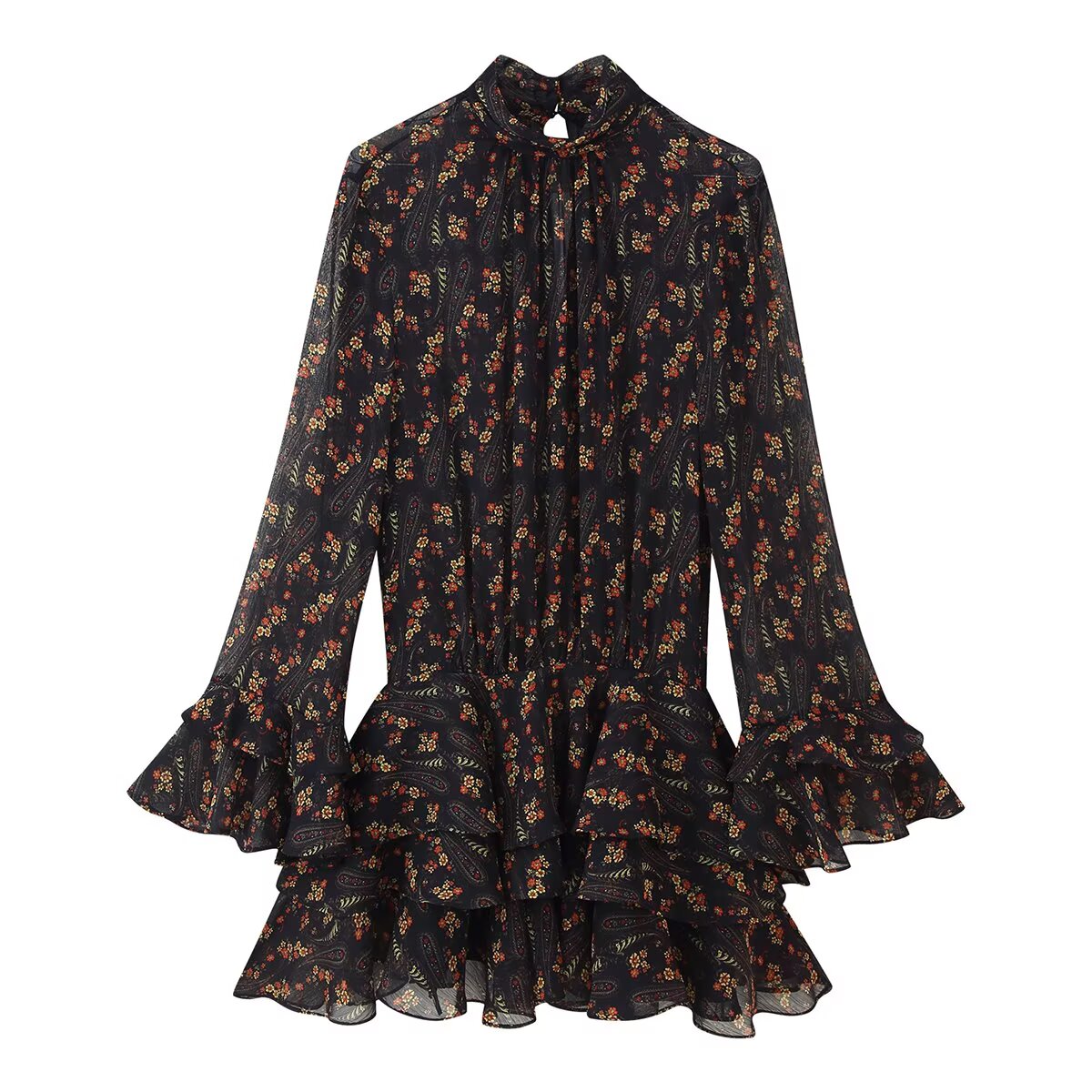 Robe en seersucker à imprimé floral western pour femme