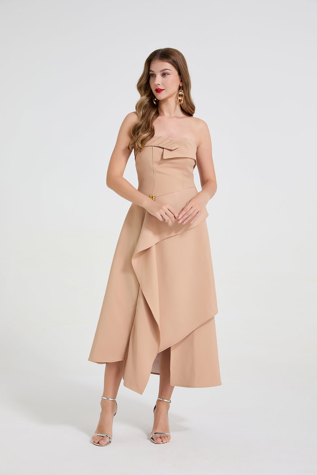 Robe longue d'été asymétrique et élégante pour femme
