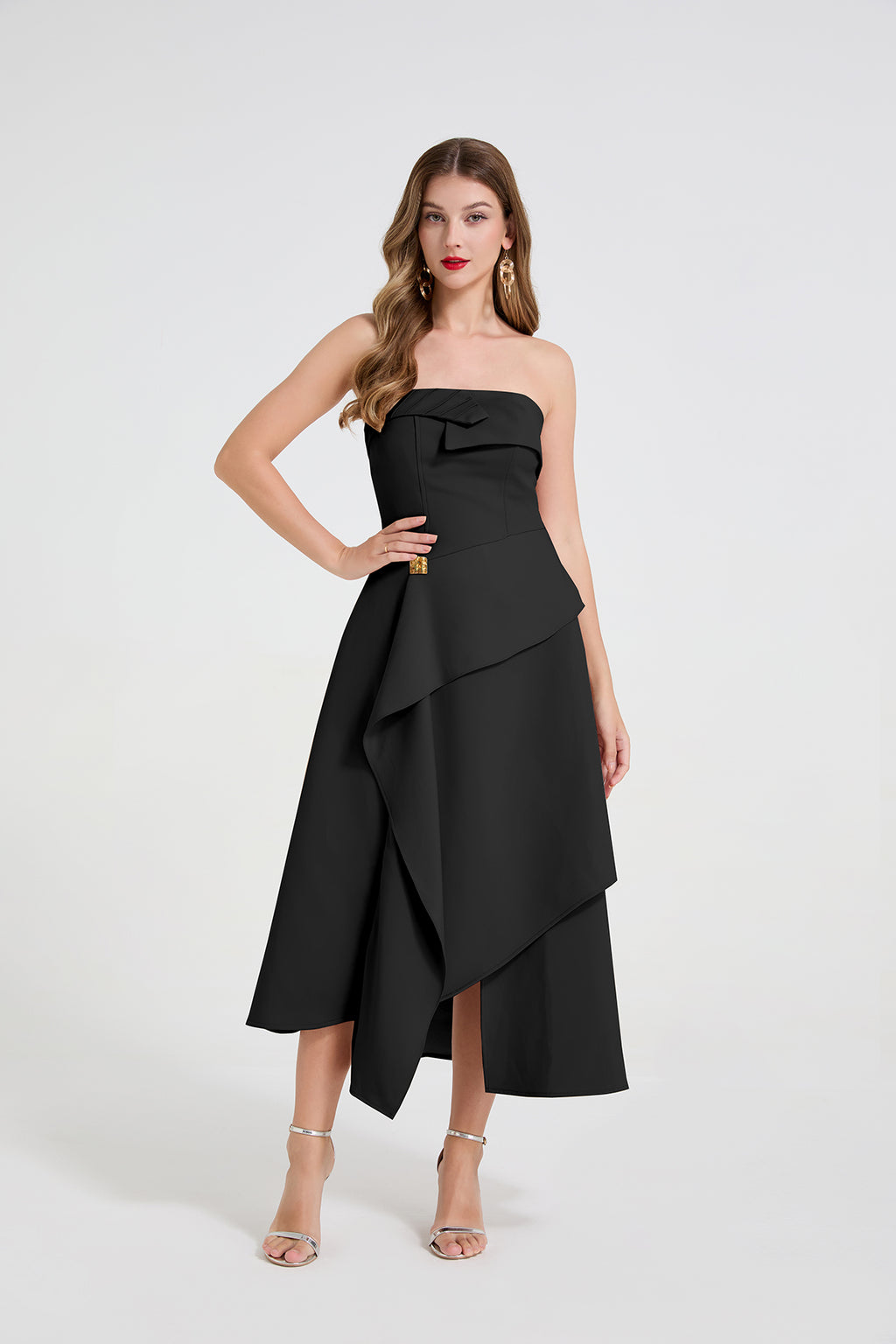 Robe longue d'été asymétrique et élégante pour femme