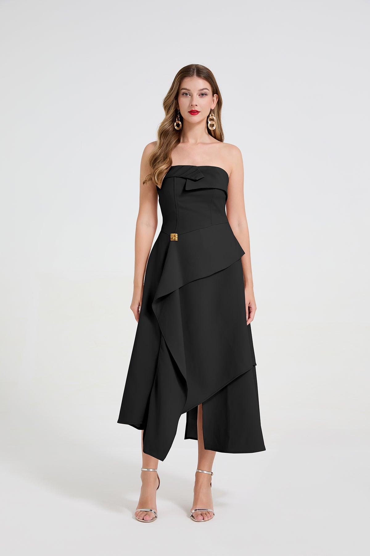 Robe longue d'été asymétrique et élégante pour femme