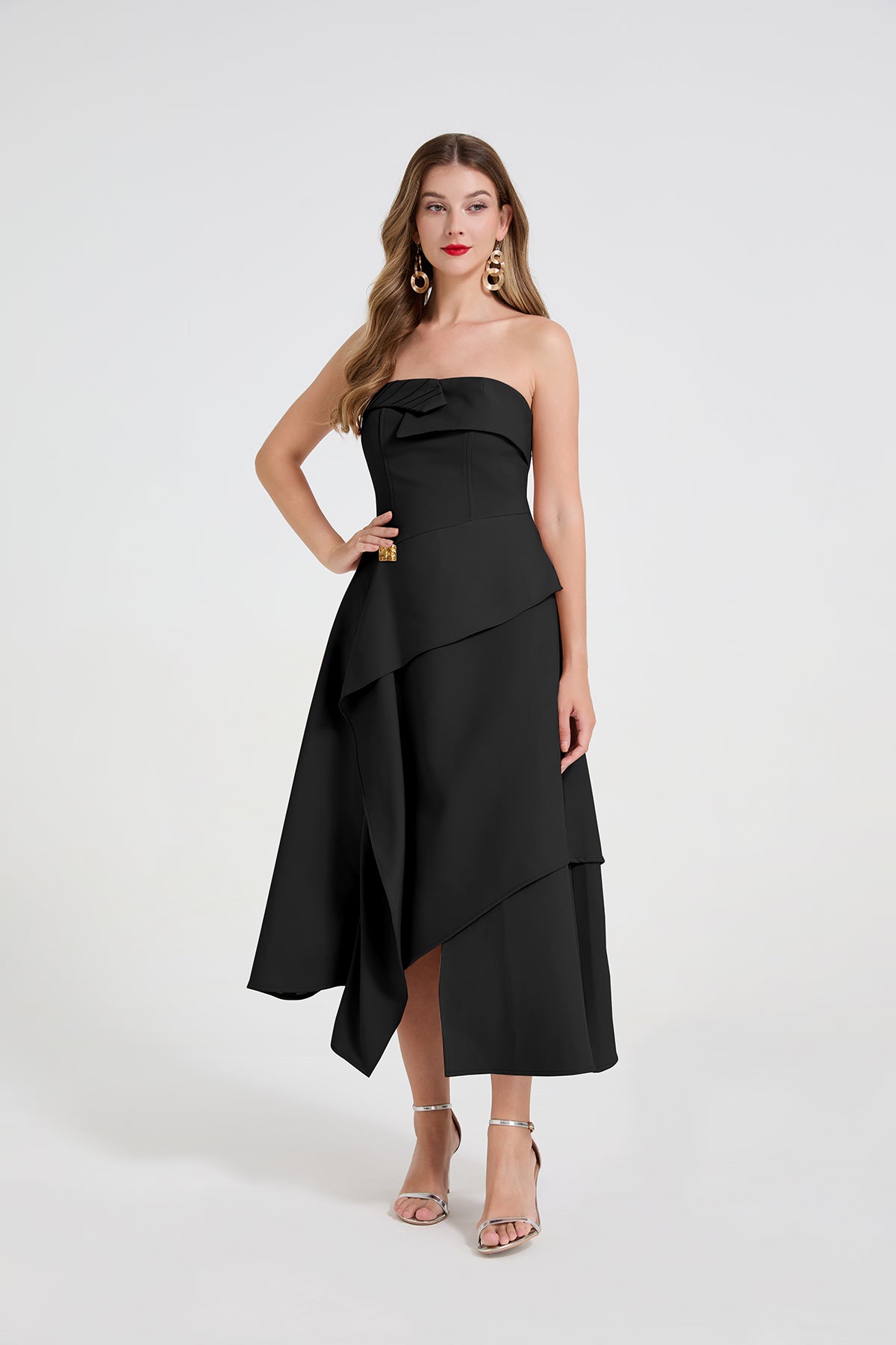 Robe longue d'été asymétrique et élégante pour femme