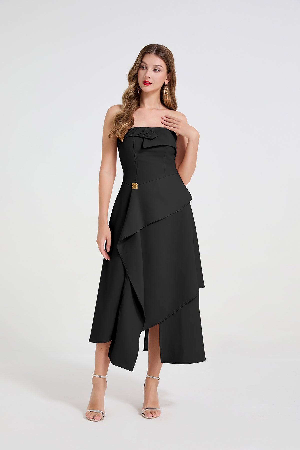 Robe longue d'été asymétrique et élégante pour femme
