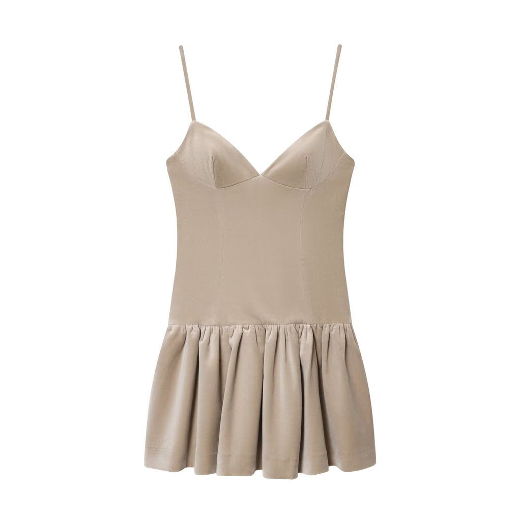 Vestido corto camisola esponjoso para mujer de otoño