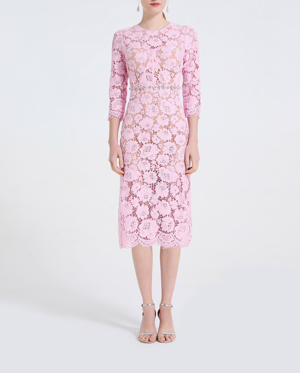 Robe cintrée à motif baleine et perles pour femme