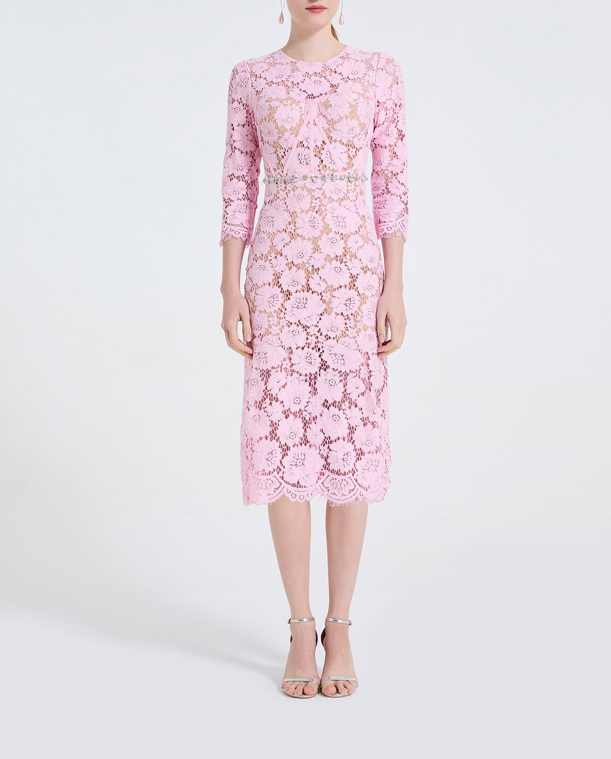 Robe cintrée à motif baleine et perles pour femme