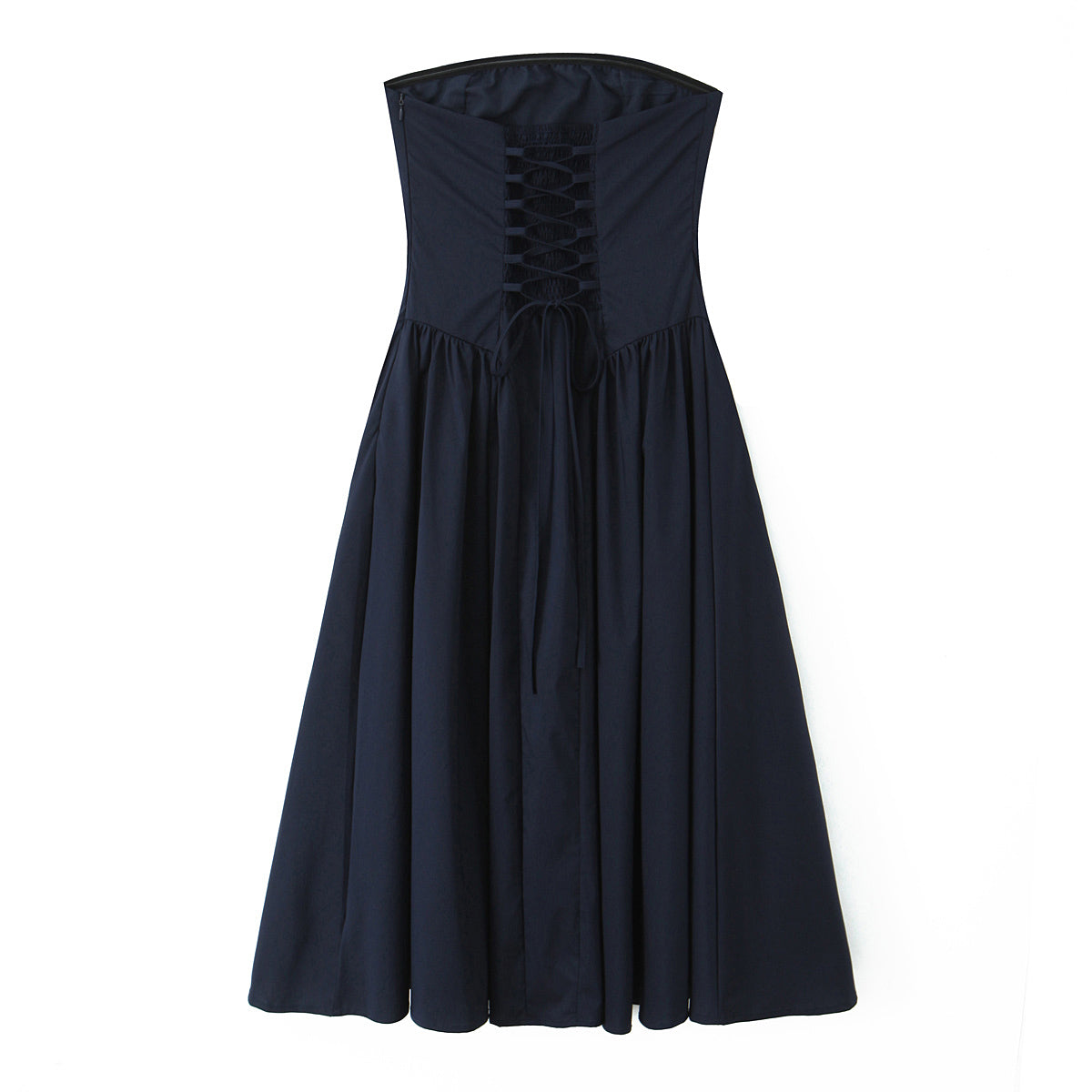 Robe bustier élégante et sexy à lacets, style rétro français, idéale pour des vacances élégantes et sexy.