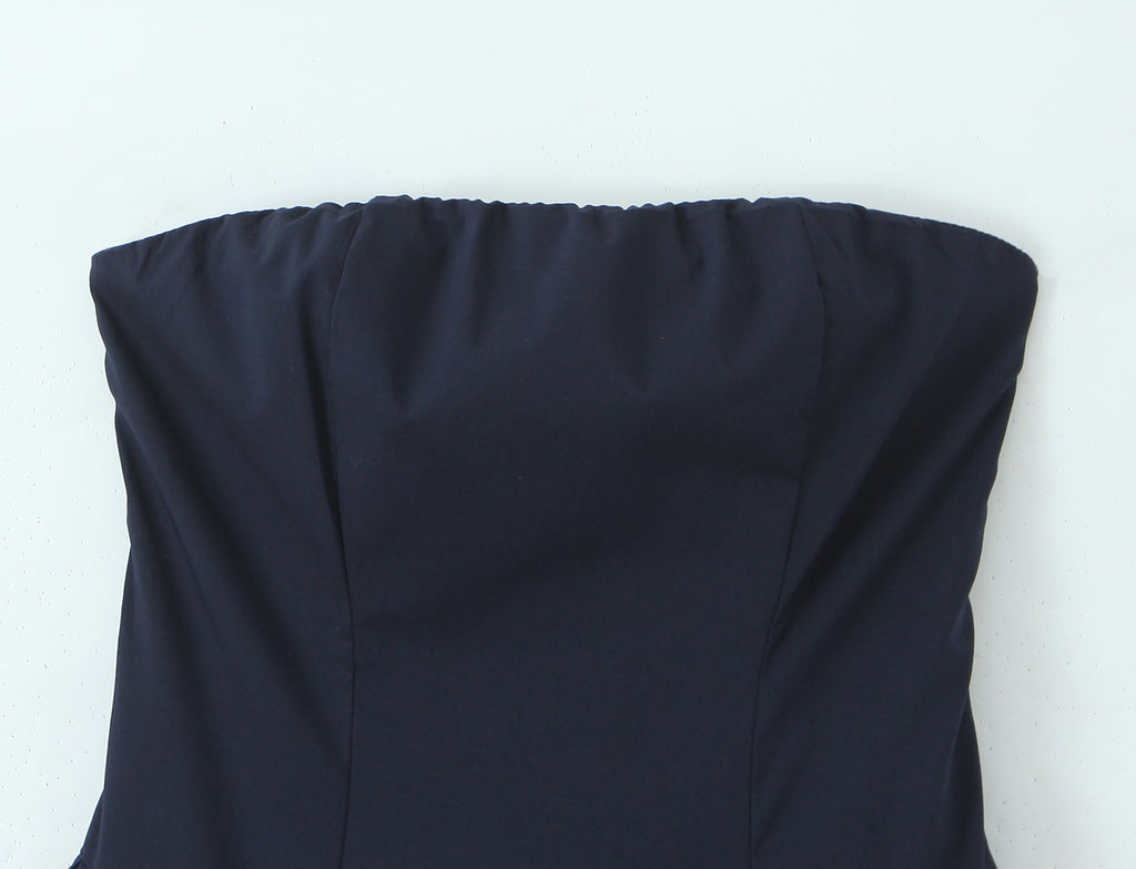 Robe bustier élégante et sexy à lacets, style rétro français, idéale pour des vacances élégantes et sexy.
