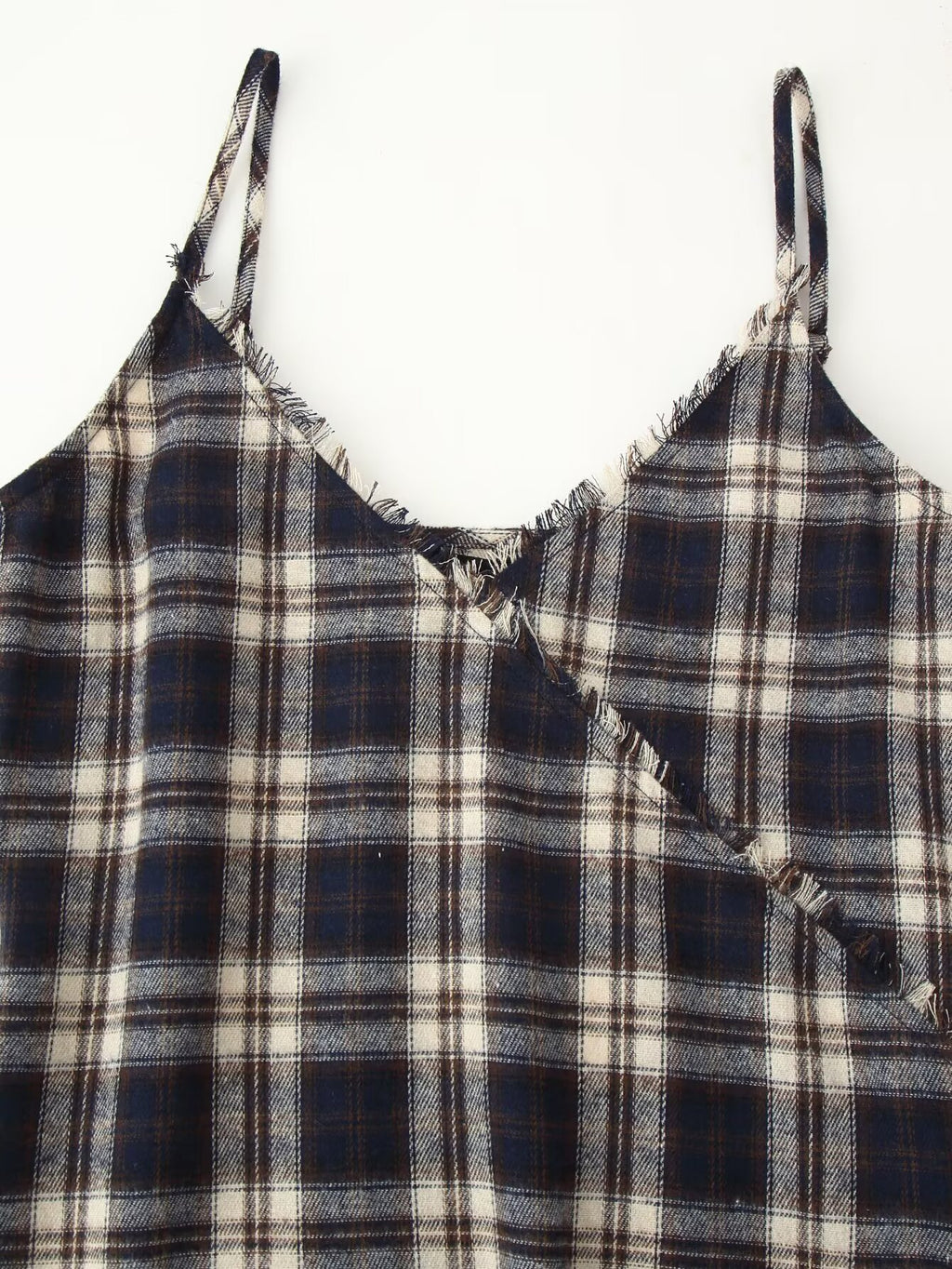 Women All Match Asymmetric Plaid Dress