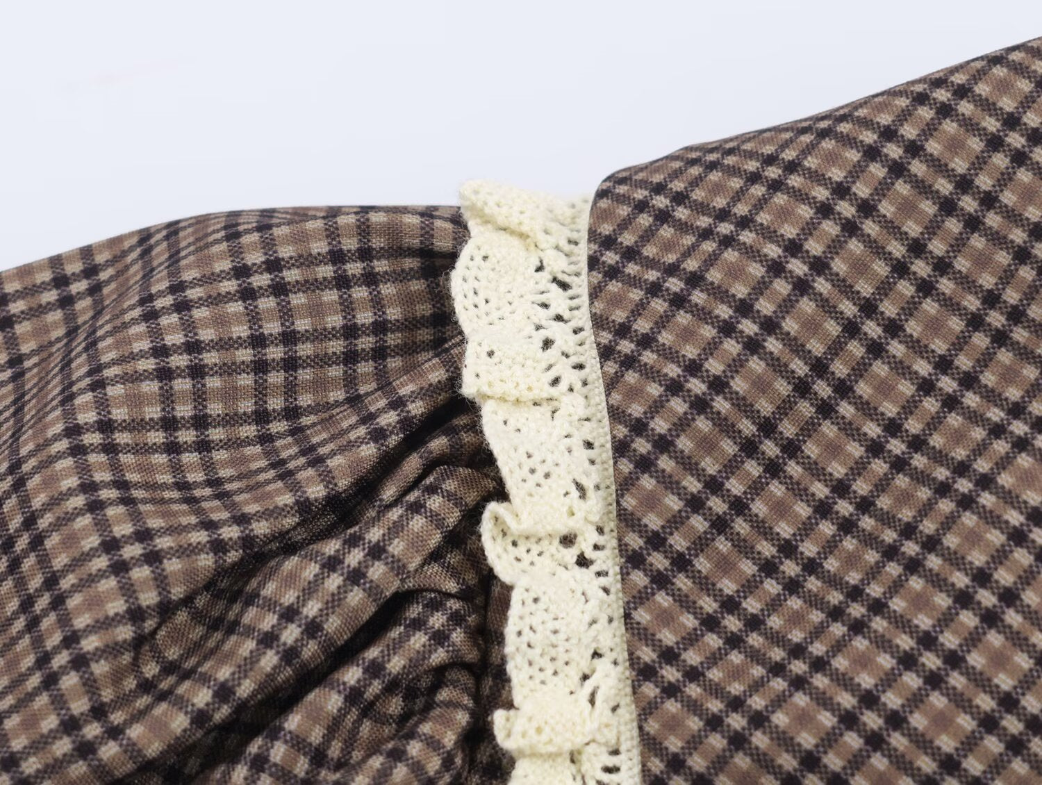 Vestido de mujer con cuello redondo pequeño a cuadros