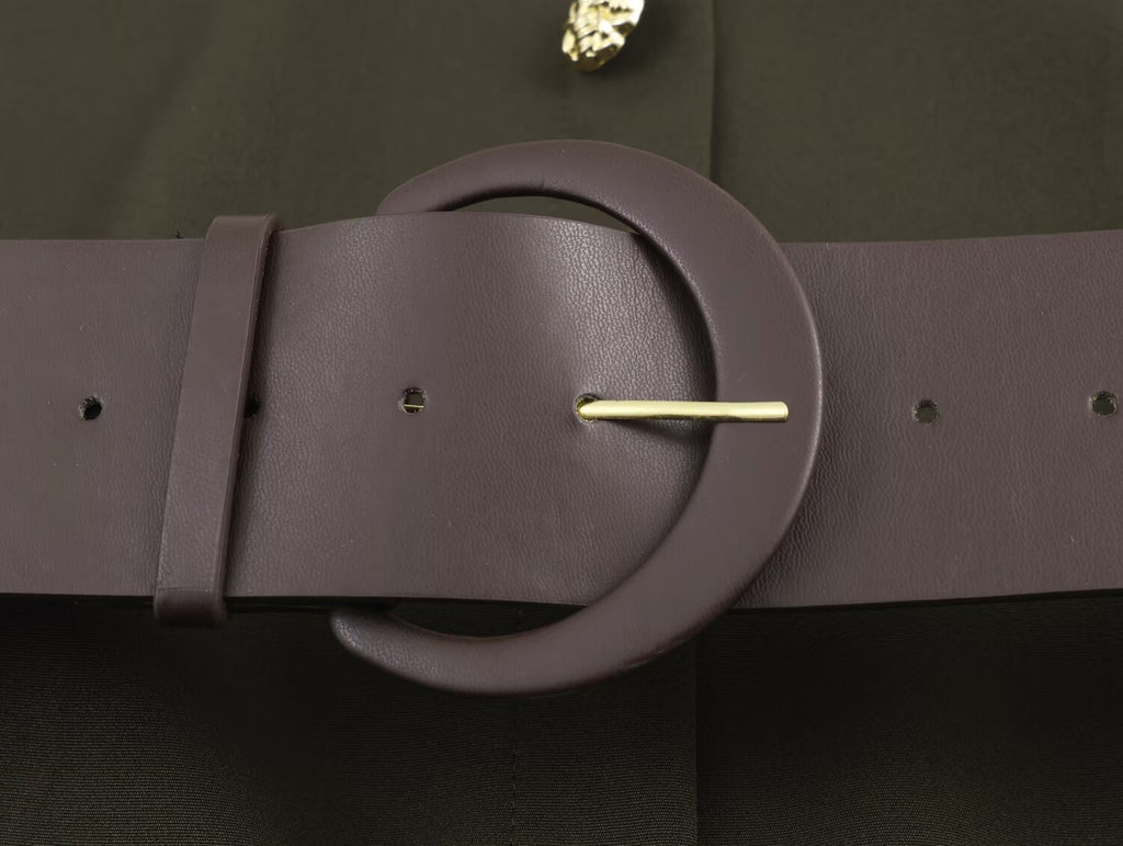 Women Clothing with Belt Stitching Midi Dress