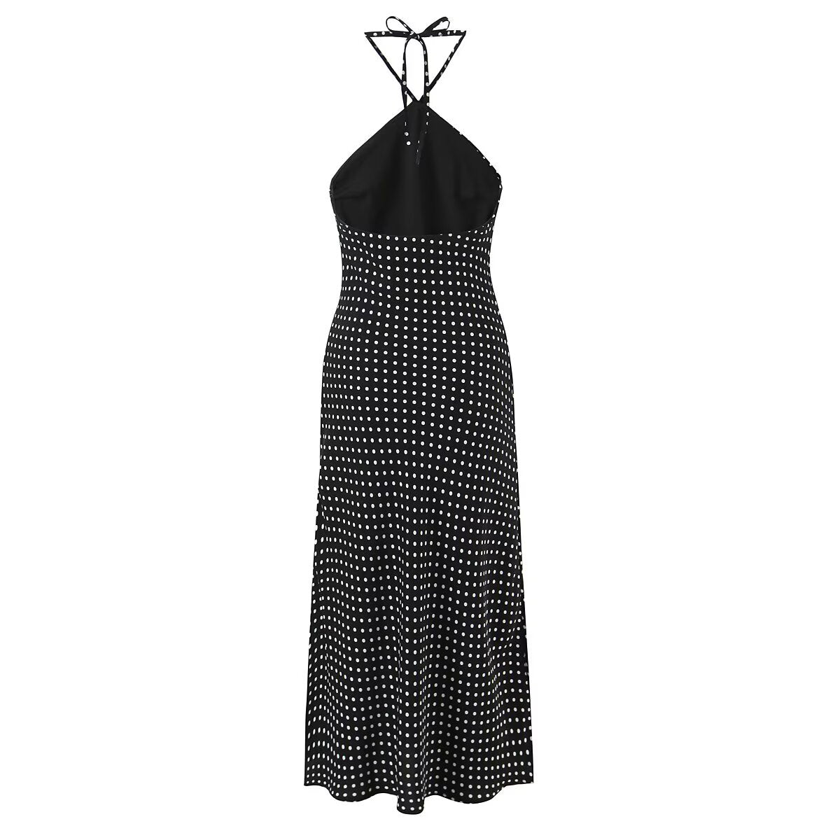 Robe dos nu sexy à pois pour femme, style vacances françaises