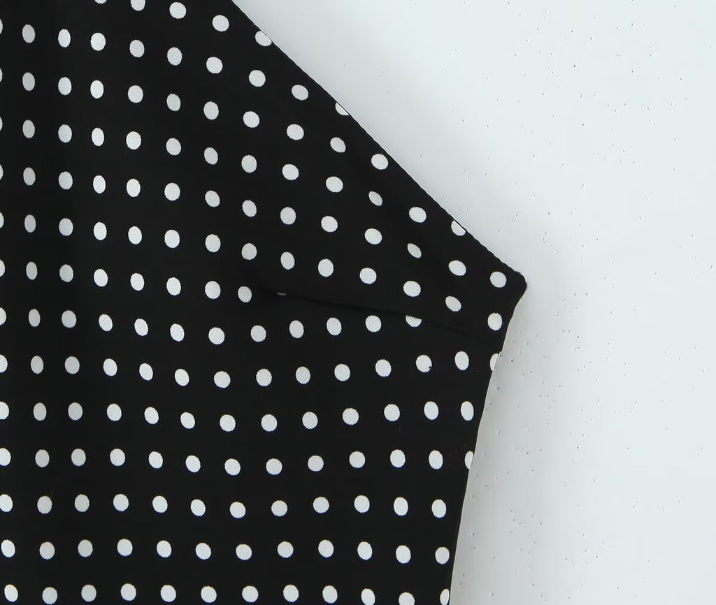 Robe dos nu sexy à pois pour femme, style vacances françaises