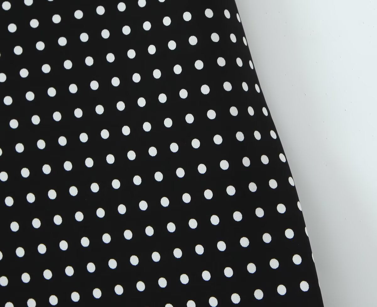 Robe dos nu sexy à pois pour femme, style vacances françaises