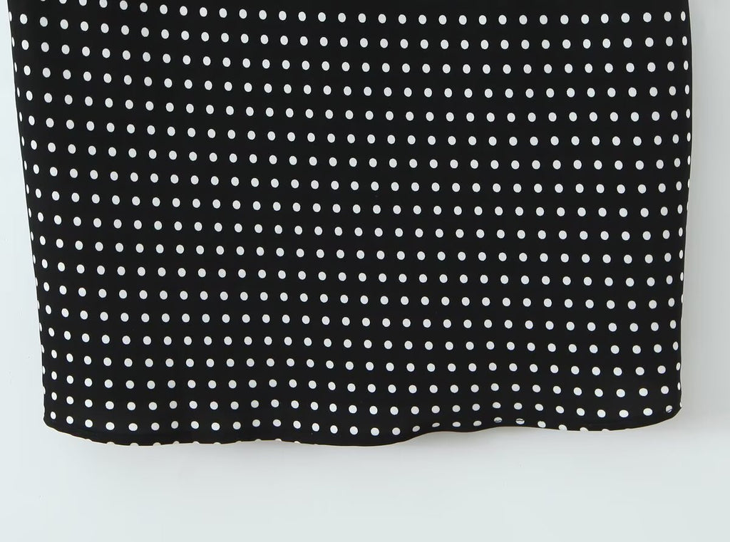 Robe dos nu sexy à pois pour femme, style vacances françaises
