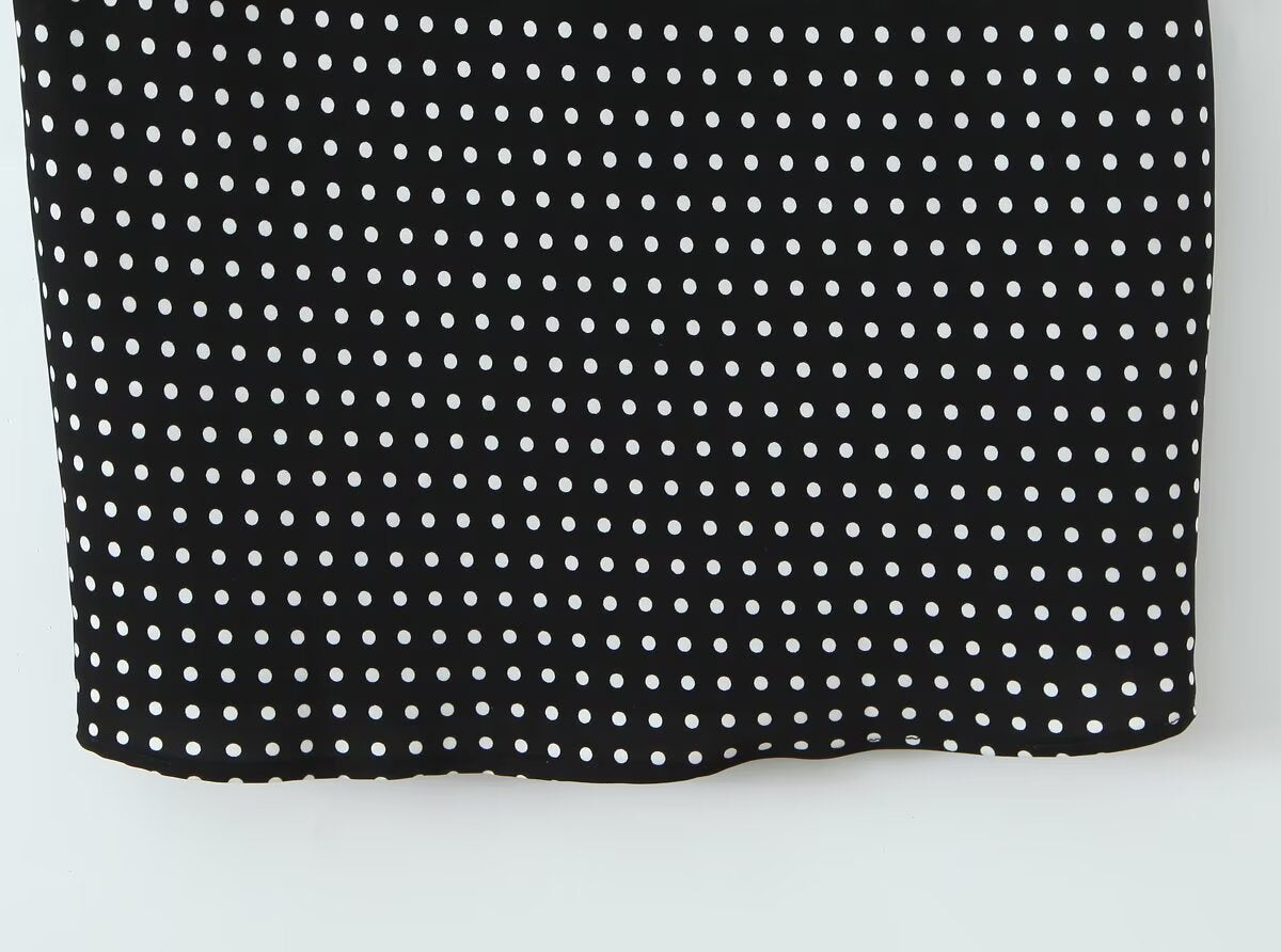 Robe dos nu sexy à pois pour femme, style vacances françaises