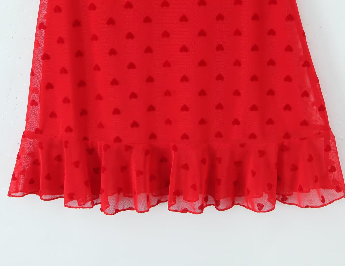 Women All Match Low Collar Lovely Polka Dot Mini Strap Dress