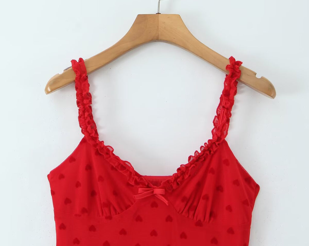 Vestido retro de lunares con volantes y escote en V para mujer, fácil de combinar
