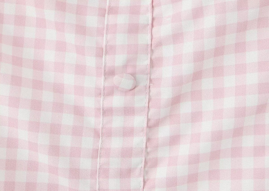 Vestido largo ajustado de otoño con cuello cuadrado y manga corta a cuadros rosas para mujer, vestido maxi ajustado con una sola botonadura