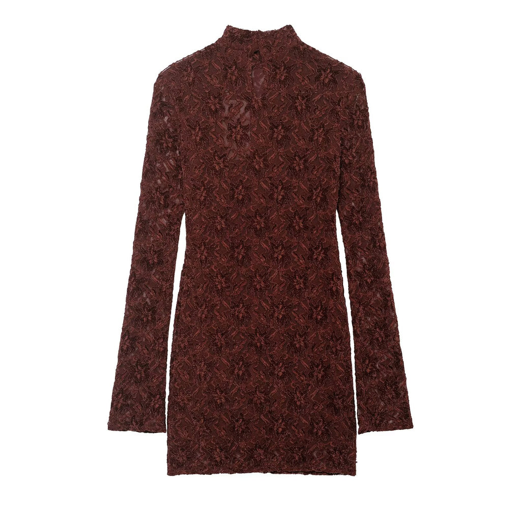 Vestido corto de encaje suave al tacto