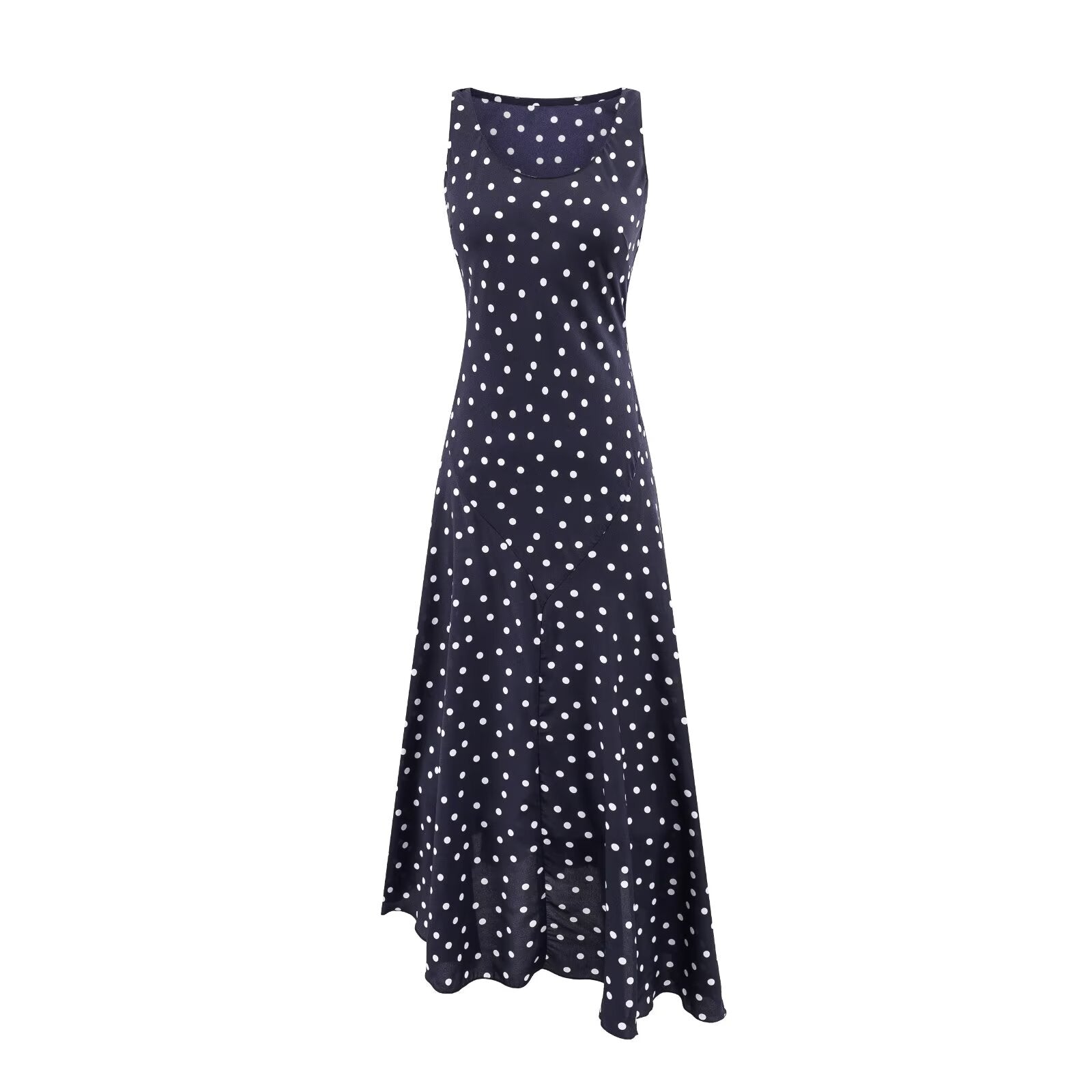 Navy blue polka dots