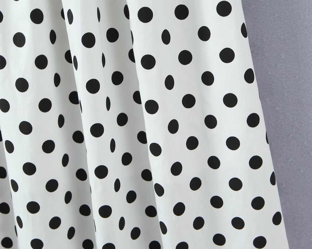 Vestido de fiesta francés retro con estampado de lunares y ribete de encaje, vestido largo ajustado con cintura recortada y cordones para vacaciones