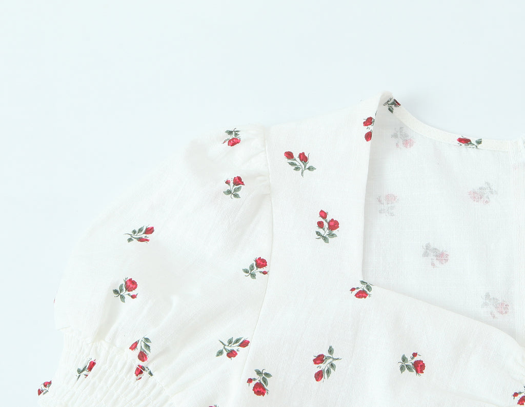Vestido de otoño para mujer, con cintura ajustada, elegante y con mangas abullonadas.