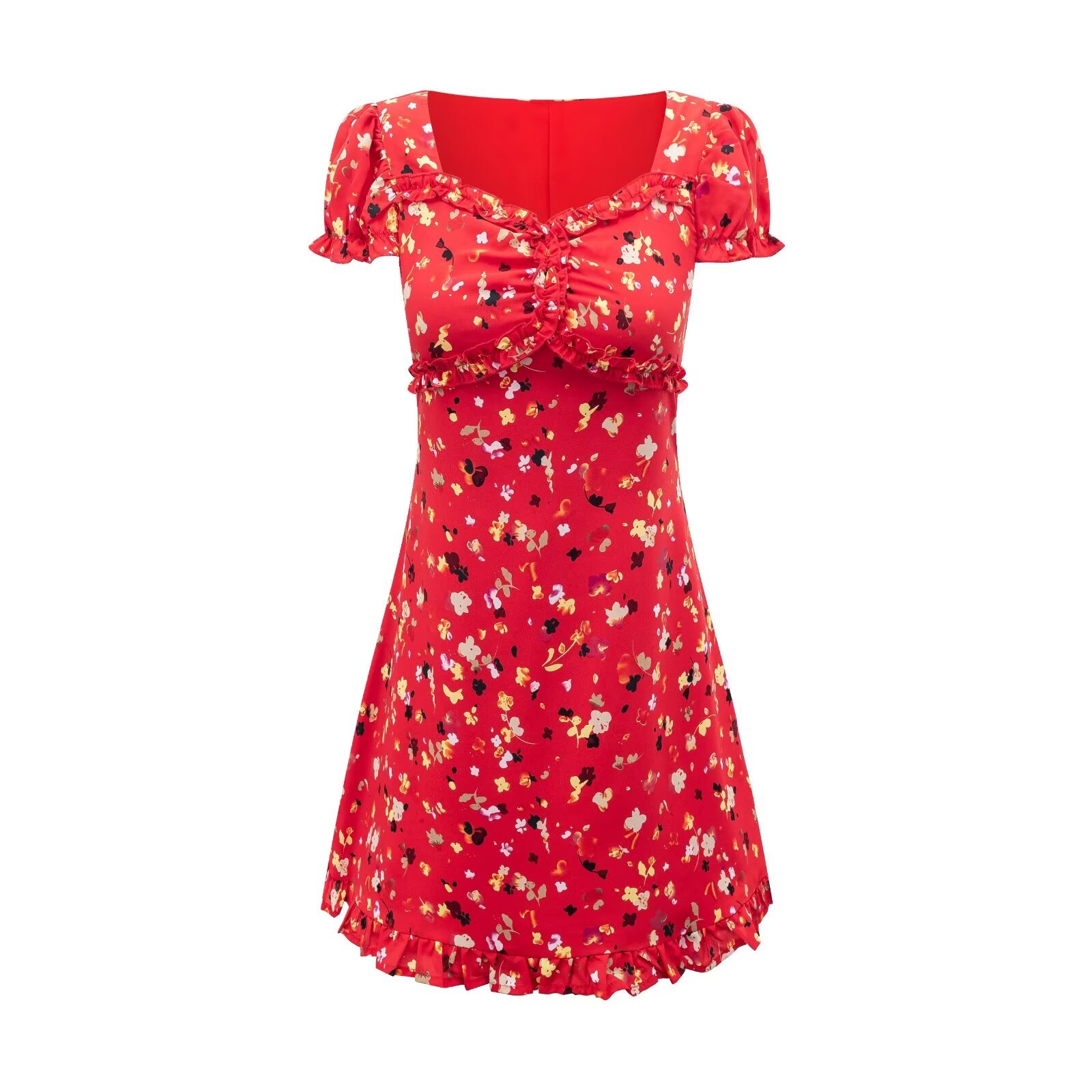 Flowers on red background
