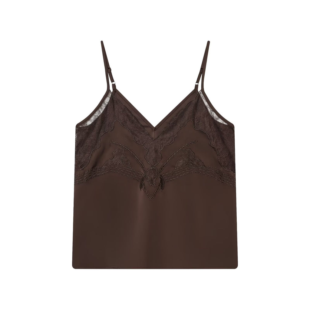 Ropa interior de encaje sexy para mujer, top con tirantes, primavera