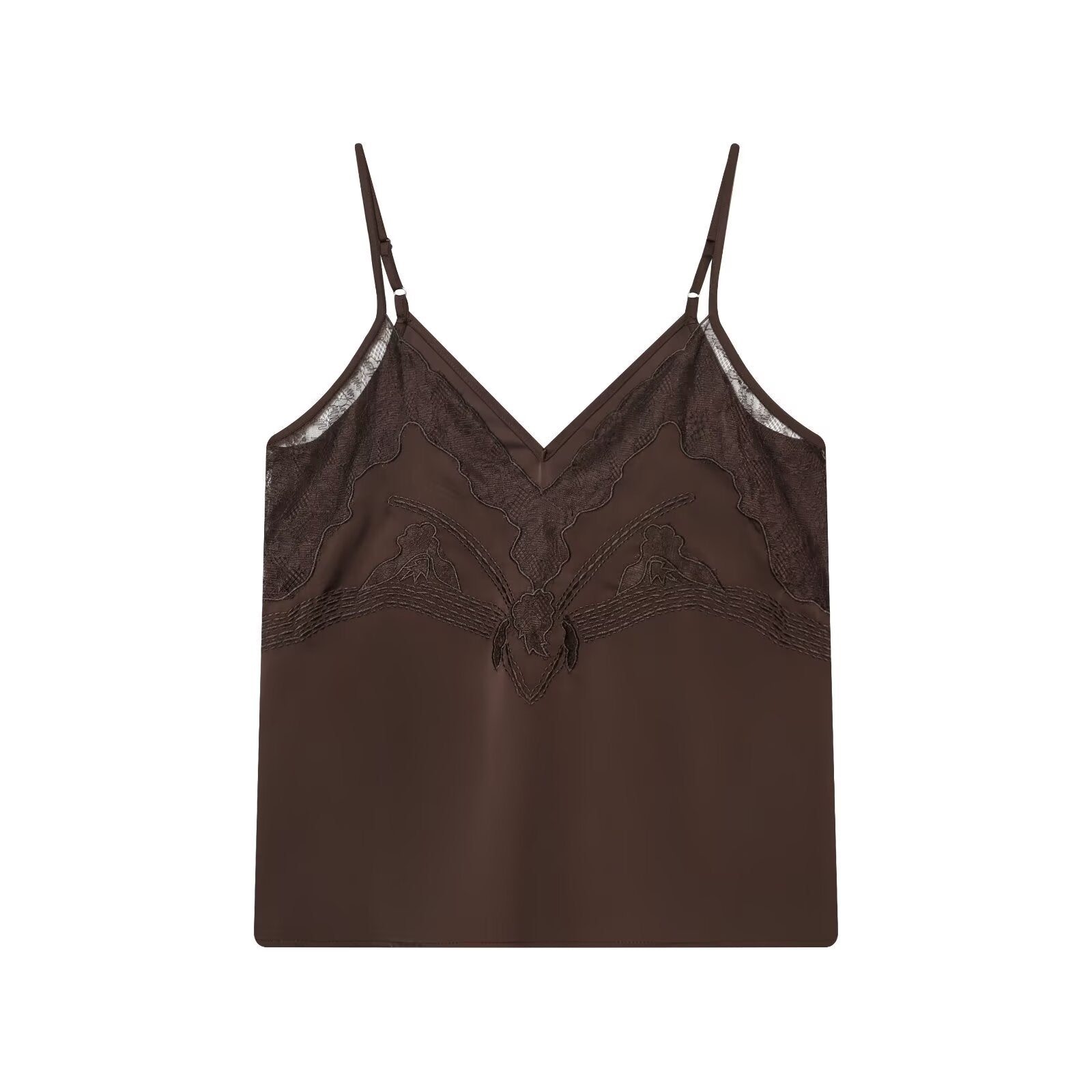 Ropa interior de encaje sexy para mujer, top con tirantes, primavera