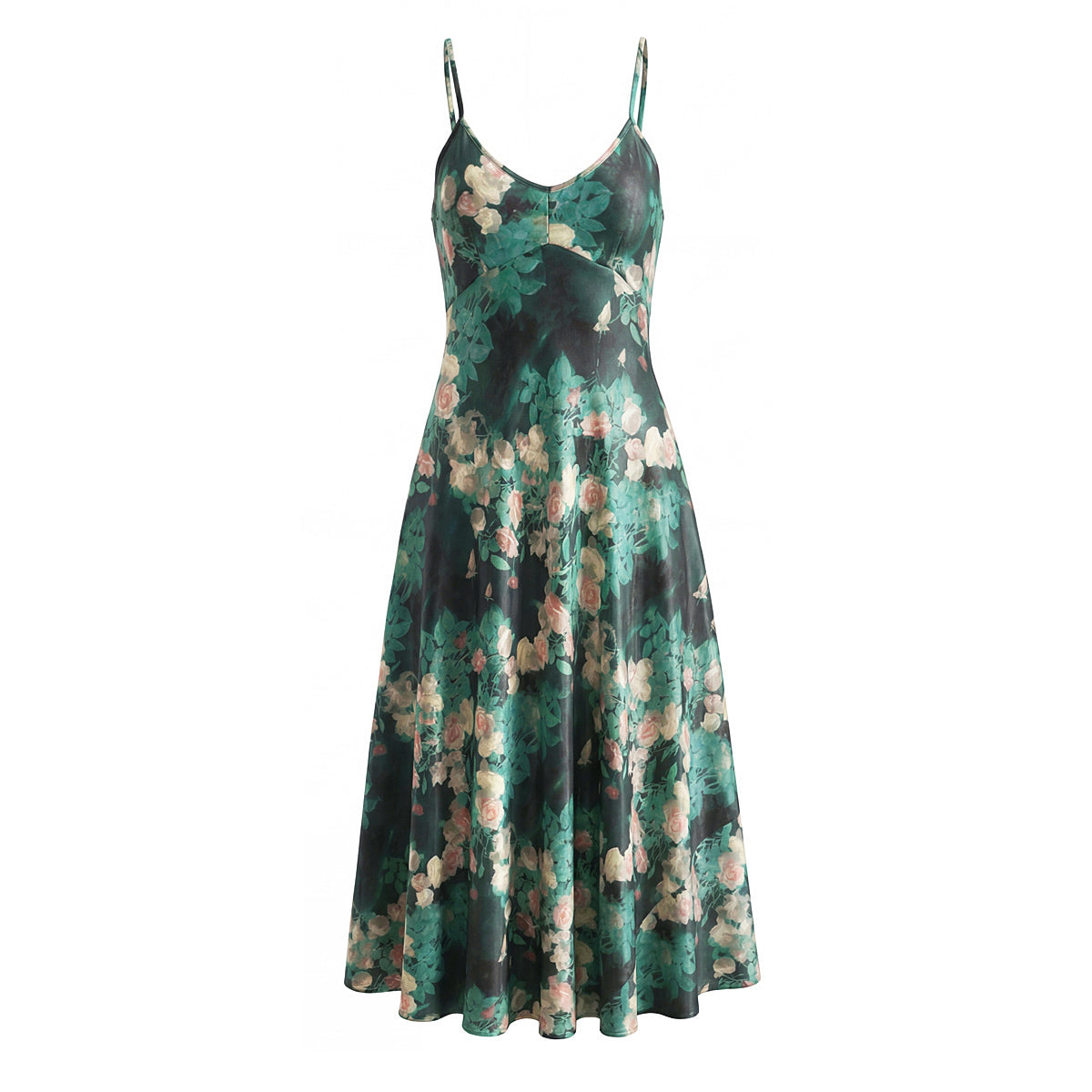 Blackish Green Rose Printed