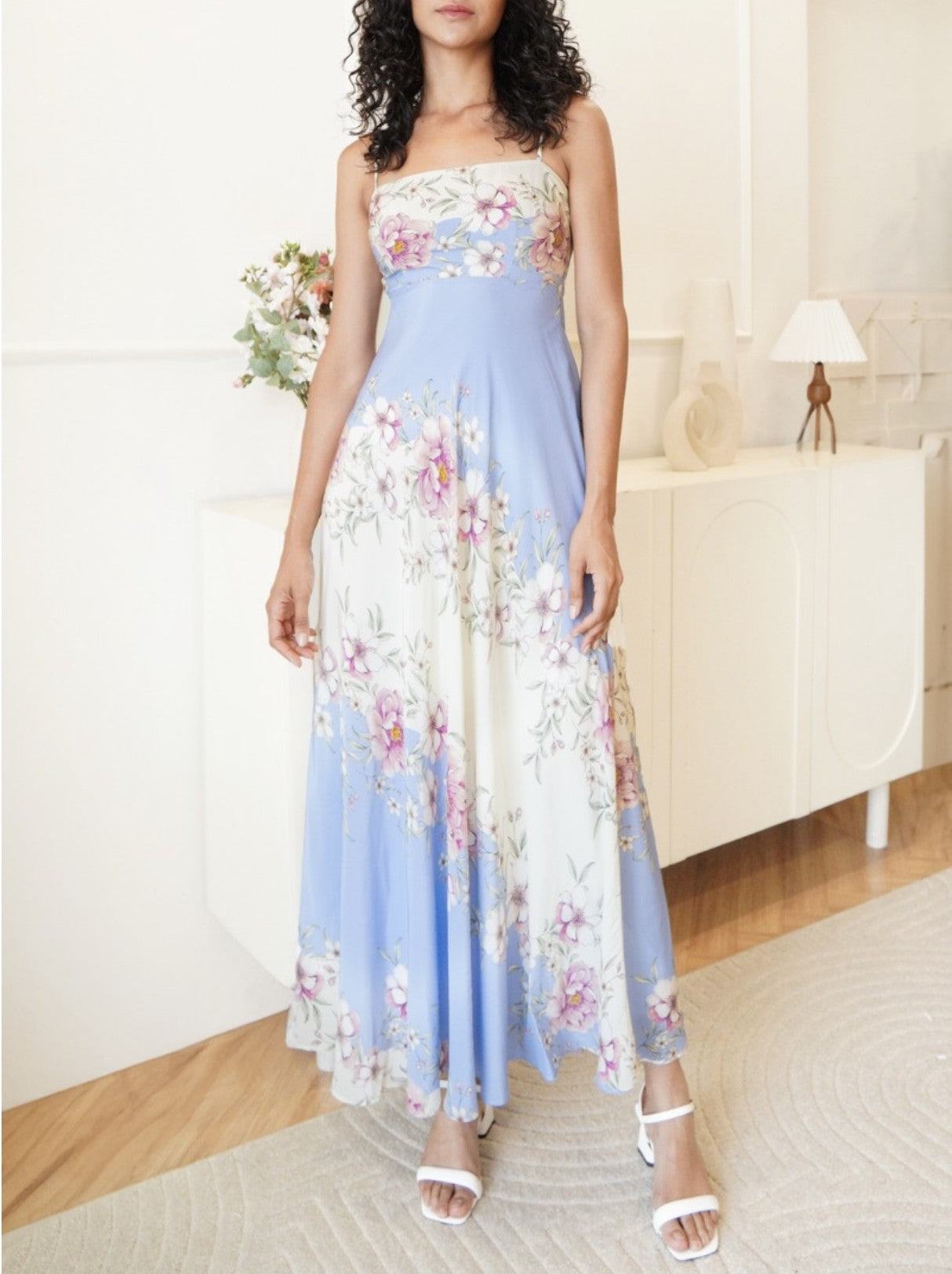 Vestido estampado elegante y adelgazante para mujer, para vacaciones, de verano