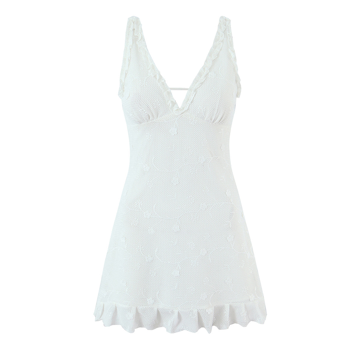 Robe gilet brodée en maille pour femme