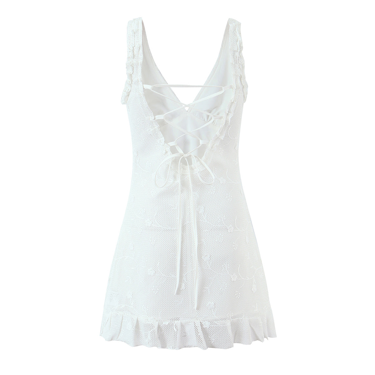 Robe gilet brodée en maille pour femme