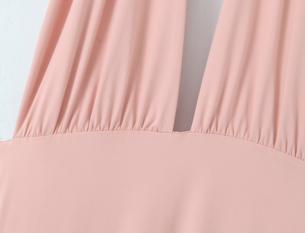 Robe d'été pour femme, ourlet asymétrique irrégulier, dos nu et col pendant