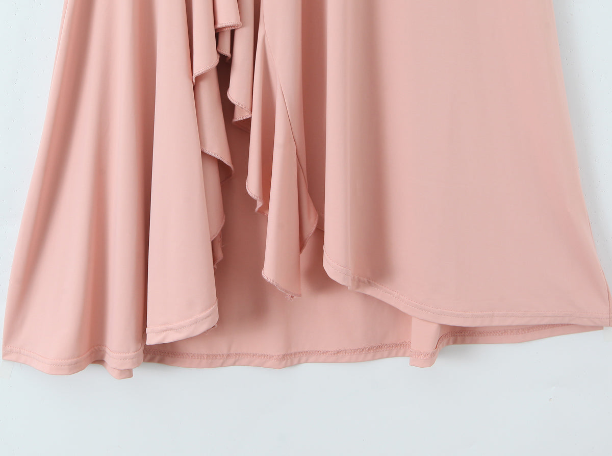 Robe d'été pour femme, ourlet asymétrique irrégulier, dos nu et col pendant