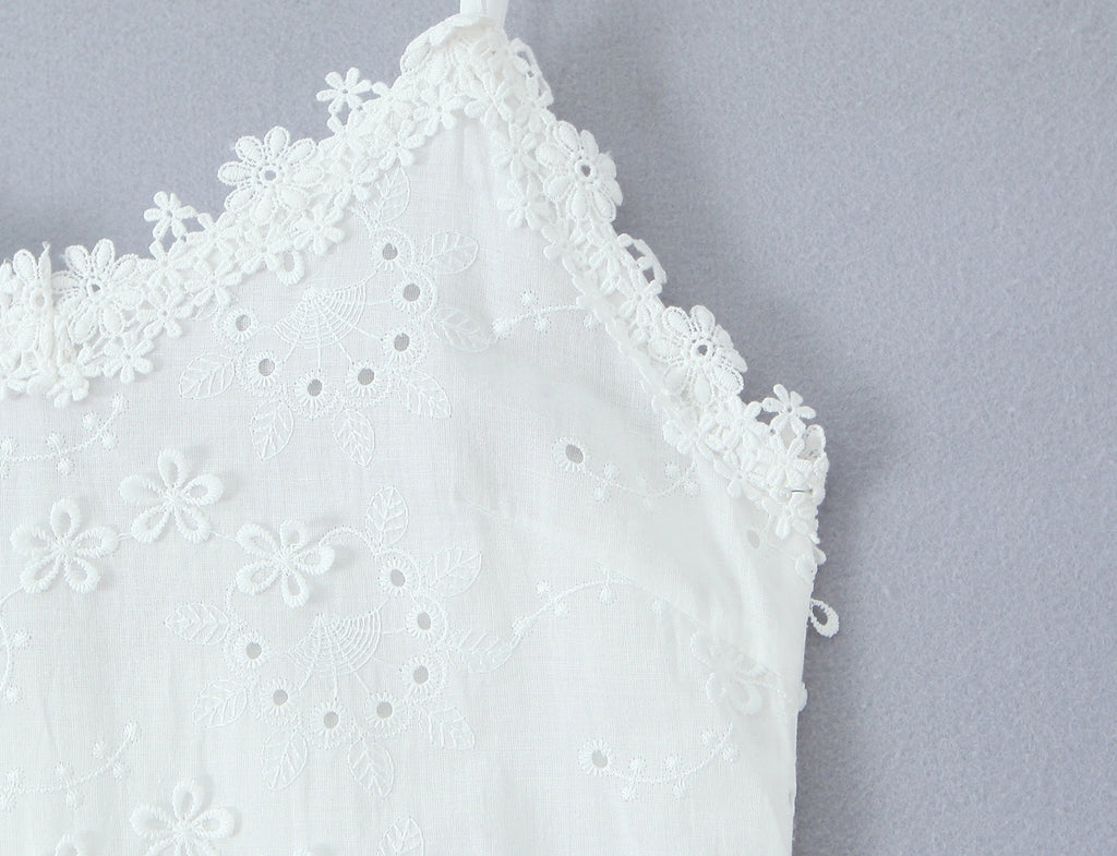 Women Clothing Exquisite Embroidered Floral Strap Dress