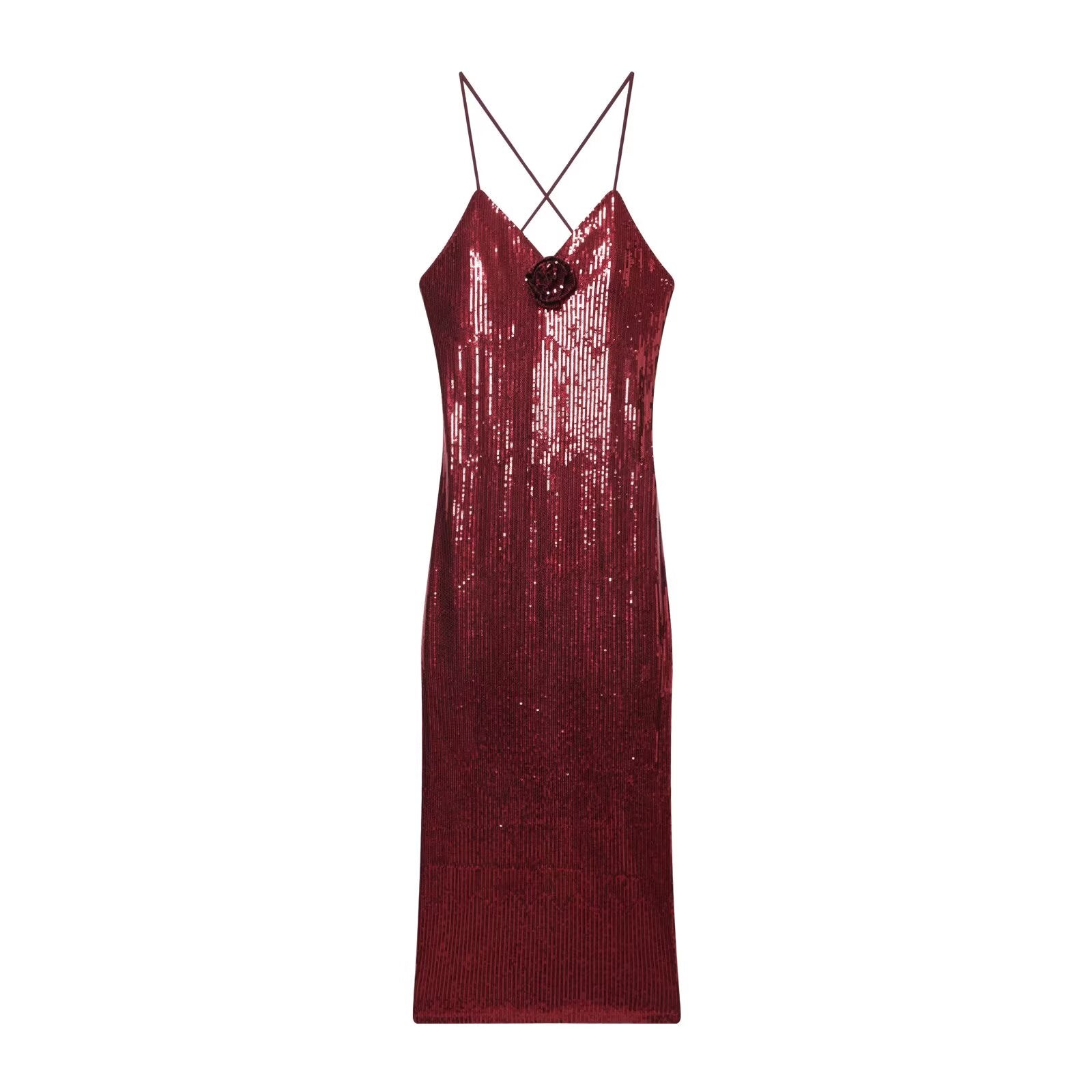 Robe à bretelles à sequins haut de gamme pour femme, un best-seller pour l'été