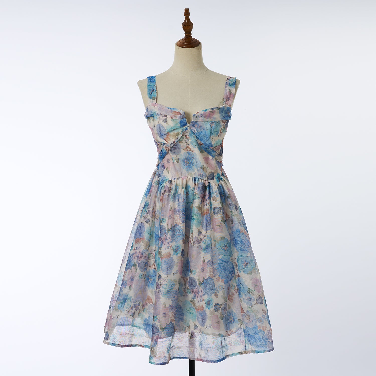 Women Elegant Silk And Linen Pleated Short Dress With Vacation Style